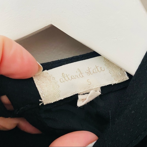 Altar'd State Long Sleeve Velvet Blouse Black Sz Small - Picture 5 of 10